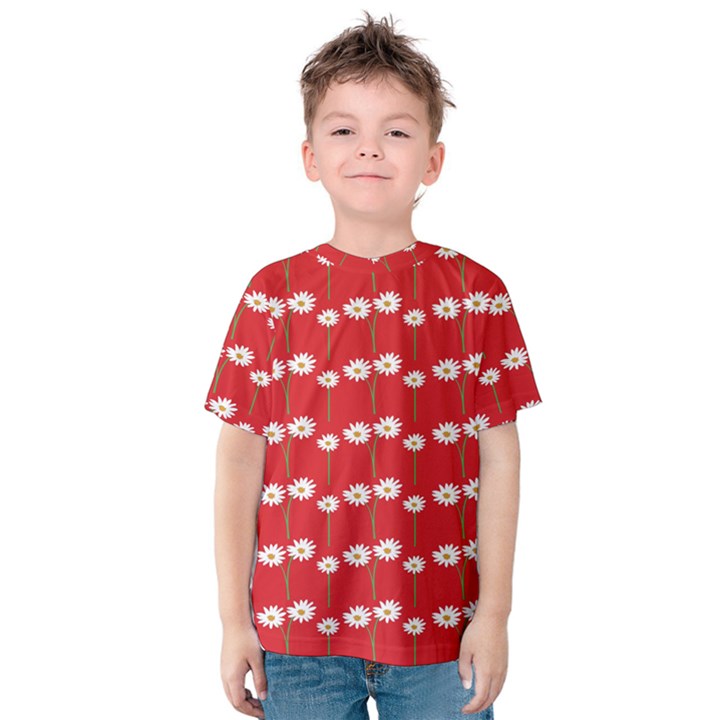 Sunflower Red Star Beauty Flower Floral Kids  Cotton Tee