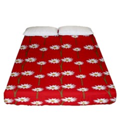 Sunflower Red Star Beauty Flower Floral Fitted Sheet (queen Size) by Mariart