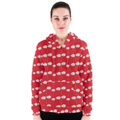 Sunflower Red Star Beauty Flower Floral Women s Zipper Hoodie by Mariart