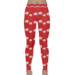 Sunflower Red Star Beauty Flower Floral Classic Yoga Leggings by Mariart