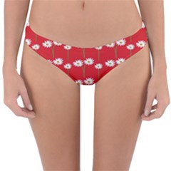 Sunflower Red Star Beauty Flower Floral Reversible Hipster Bikini Bottoms