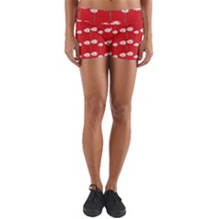 Sunflower Red Star Beauty Flower Floral Yoga Shorts