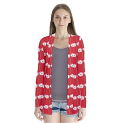 Sunflower Red Star Beauty Flower Floral Drape Collar Cardigan