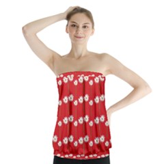 Sunflower Red Star Beauty Flower Floral Strapless Top by Mariart