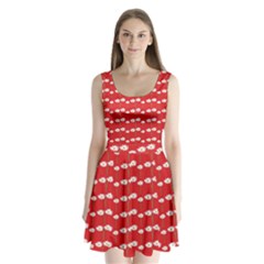 Sunflower Red Star Beauty Flower Floral Split Back Mini Dress  by Mariart