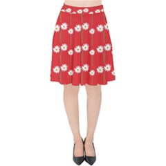 Sunflower Red Star Beauty Flower Floral Velvet High Waist Skirt by Mariart