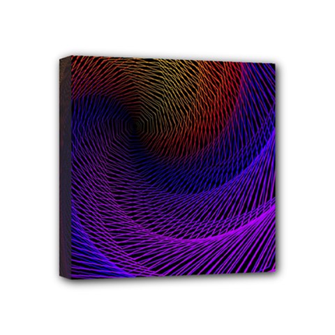 Striped Abstract Wave Background Structural Colorful Texture Line Light Wave Waves Chevron Mini Canvas 4  X 4 