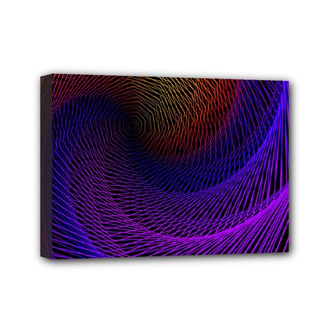 Striped Abstract Wave Background Structural Colorful Texture Line Light Wave Waves Chevron Mini Canvas 7  X 5 