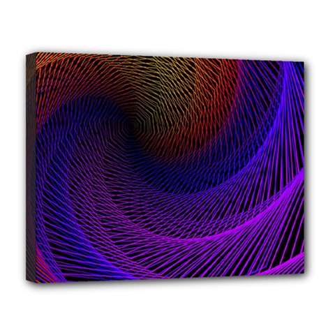 Striped Abstract Wave Background Structural Colorful Texture Line Light Wave Waves Chevron Canvas 14  X 11  by Mariart