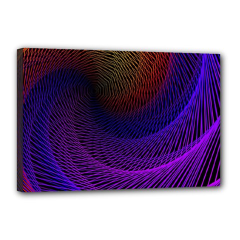 Striped Abstract Wave Background Structural Colorful Texture Line Light Wave Waves Chevron Canvas 18  X 12  by Mariart