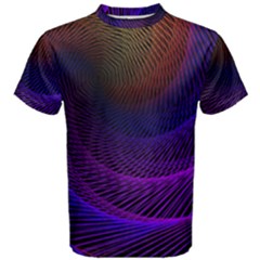 Striped Abstract Wave Background Structural Colorful Texture Line Light Wave Waves Chevron Men s Cotton Tee by Mariart