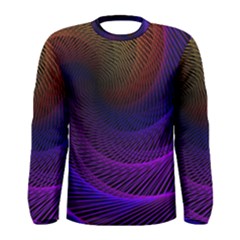 Striped Abstract Wave Background Structural Colorful Texture Line Light Wave Waves Chevron Men s Long Sleeve Tee by Mariart