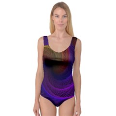 Striped Abstract Wave Background Structural Colorful Texture Line Light Wave Waves Chevron Princess Tank Leotard  by Mariart