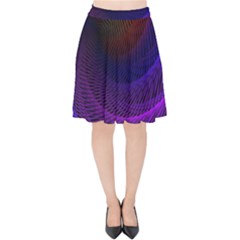 Striped Abstract Wave Background Structural Colorful Texture Line Light Wave Waves Chevron Velvet High Waist Skirt