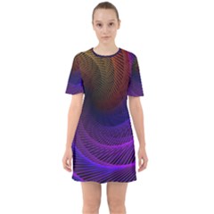 Striped Abstract Wave Background Structural Colorful Texture Line Light Wave Waves Chevron Mini Dress by Mariart