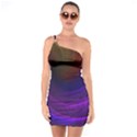 Striped Abstract Wave Background Structural Colorful Texture Line Light Wave Waves Chevron One Soulder Bodycon Dress View1