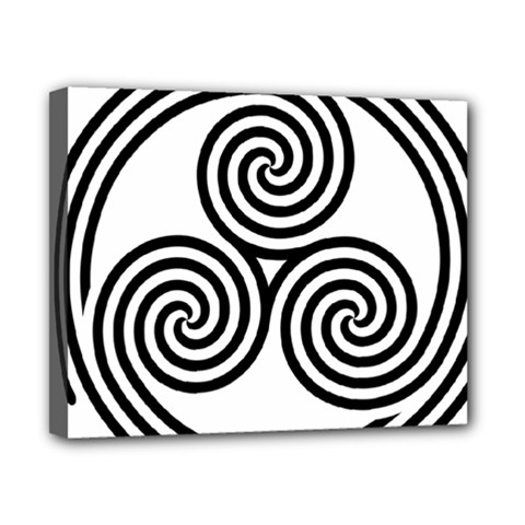 Triple Spiral Triskelion Black Canvas 10  X 8  by Mariart