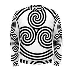 Triple Spiral Triskelion Black Men s Sweatshirt by Mariart