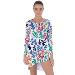 The Wreath Matisse Beauty Rainbow Color Sea Beach Asymmetric Cut-out Shift Dress by Mariart