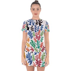 The Wreath Matisse Beauty Rainbow Color Sea Beach Drop Hem Mini Chiffon Dress by Mariart