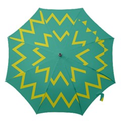 Waves Chevron Wave Green Yellow Sign Hook Handle Umbrellas (small)