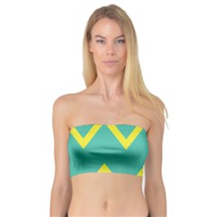 Waves Chevron Wave Green Yellow Sign Bandeau Top by Mariart