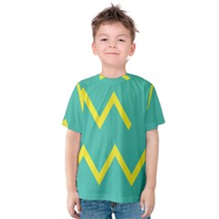 Waves Chevron Wave Green Yellow Sign Kids  Cotton Tee