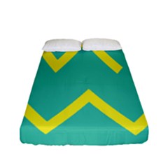 Waves Chevron Wave Green Yellow Sign Fitted Sheet (full/ Double Size) by Mariart