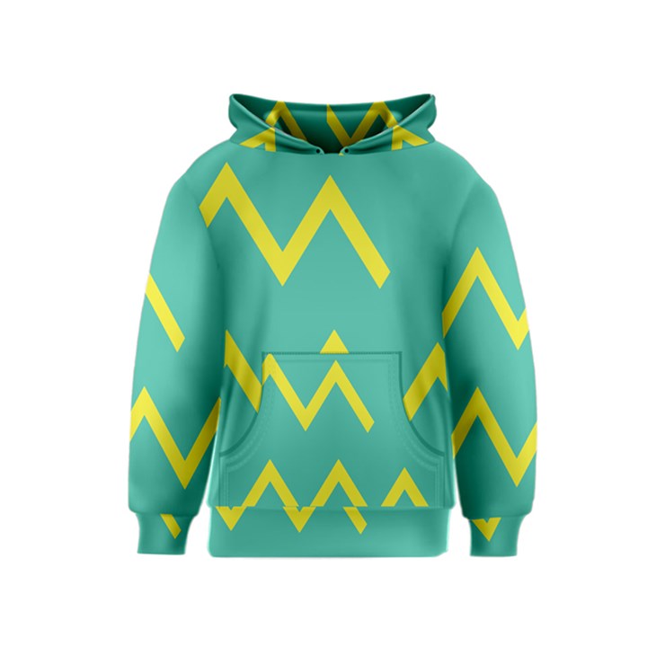 Waves Chevron Wave Green Yellow Sign Kids  Pullover Hoodie