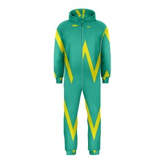 Waves Chevron Wave Green Yellow Sign Hooded Jumpsuit (kids) by Mariart