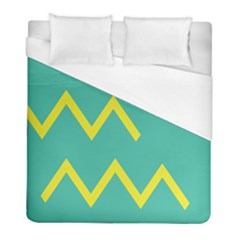 Waves Chevron Wave Green Yellow Sign Duvet Cover (full/ Double Size)