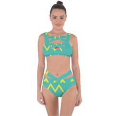 Waves Chevron Wave Green Yellow Sign Bandaged Up Bikini Set  by Mariart