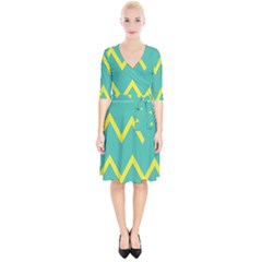 Waves Chevron Wave Green Yellow Sign Wrap Up Cocktail Dress by Mariart