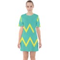 Waves Chevron Wave Green Yellow Sign Mini Dress View1