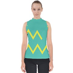 Waves Chevron Wave Green Yellow Sign Shell Top