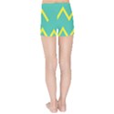 Waves Chevron Wave Green Yellow Sign Kids Sports Shorts View2