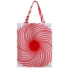 Spiral Red Polka Star Zipper Classic Tote Bag