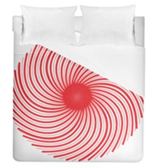 Spiral Red Polka Star Duvet Cover (queen Size) by Mariart