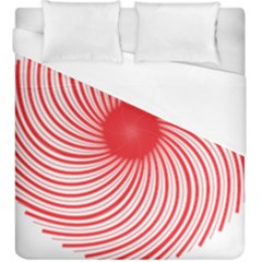 Spiral Red Polka Star Duvet Cover (king Size) by Mariart