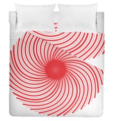 Spiral Red Polka Star Duvet Cover Double Side (queen Size) by Mariart