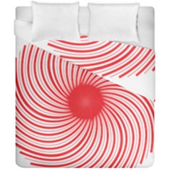 Spiral Red Polka Star Duvet Cover Double Side (california King Size) by Mariart