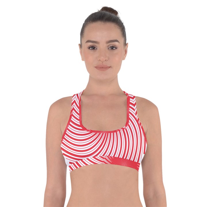 Spiral Red Polka Star Cross Back Sports Bra