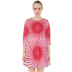 Spiral Red Polka Star Smock Dress