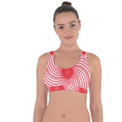 Spiral Red Polka Star Cross String Back Sports Bra by Mariart