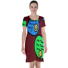 Version Colors Transparent Elements Emoticons Alpha Transparency Short Sleeve Nightdress