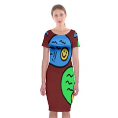 Version Colors Transparent Elements Emoticons Alpha Transparency Classic Short Sleeve Midi Dress by Mariart