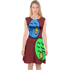 Version Colors Transparent Elements Emoticons Alpha Transparency Capsleeve Midi Dress by Mariart