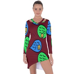 Version Colors Transparent Elements Emoticons Alpha Transparency Asymmetric Cut-out Shift Dress by Mariart