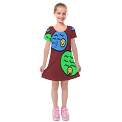 Version Colors Transparent Elements Emoticons Alpha Transparency Kids  Short Sleeve Velvet Dress by Mariart