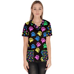 Ilv00040 Black Women s V-neck Scrub Top